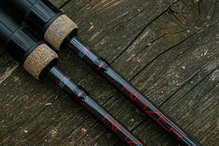Load image into Gallery viewer, razor carp rods x2 close up handles
